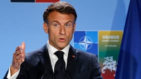 Emmanuel Macron au sommet de l'OTAN à Vilnius le 12 juillet 2023