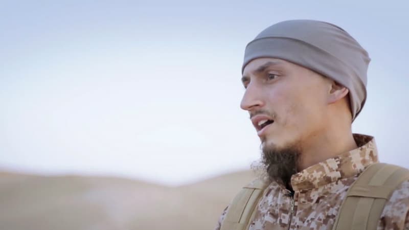 Capture d'écran d'une vidéo diffusée par le média jihadiste Al-Hayat Media Centre le 24 janvier 2016, et censée montrer Samir Bouabout. (Photo d'illustration)