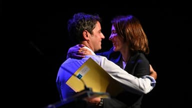 Gabriel Attal et Valérie Hayer en meeting à Lyon 