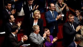 Marine Le Pen et ses députés le 24 octobre 2022 à l'Assemblée nationale 