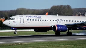 Un avion de la compagnie Aeroflot sur le tarmac de l'aéroport de Bruxelles, le 12 mars 2020