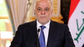 Le Premier ministre irakien Haider al-Abadi lors d'une conférence de presse à Paris le 5 octobre 2017.