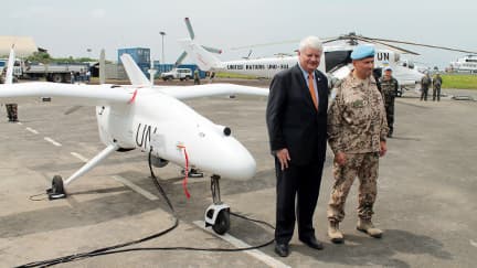 Hervé Ladsous, secrétaire général adjoint des Nations Unies aux opérations de maintien de la paix, le 3 décembre 2013 à Goma, en République Démocratique du Congo.