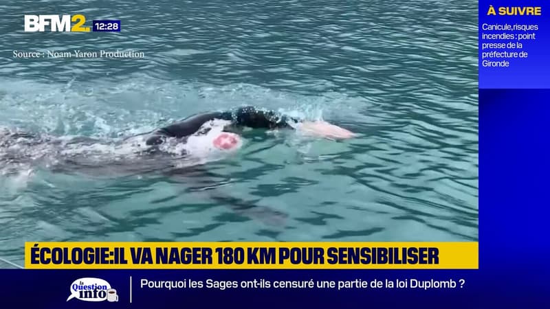 Défi sportif et message écologique: Noam Yaron s'est élancé pour 180 km à la nage entre Calvi et Monaco