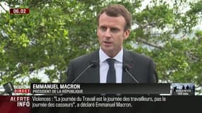 Emmanuel Macron : "La journée du travail, c'est la journée des travailleurs, ce n'est pas la journée des casseurs"