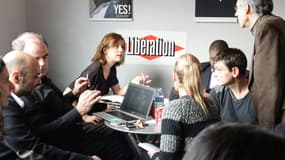 La rédaction de Charlie Hebdo à Libération.