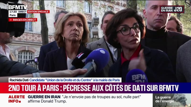 Municipales à Paris: "Anne Hidalgo et Emmanuel Grégoire ont tourné le dos à chaque fois qu'il fallait faire des investissements majeurs dans l'intérêt des Parisiens", affirme Rachida Dati