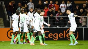 Les joueurs stéphanois après la défaite à Lorient, le 8 avril 2022.