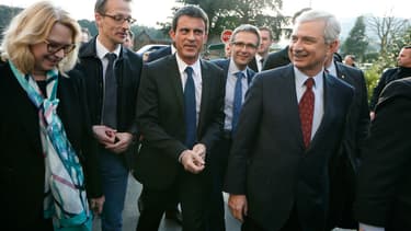 Manuel Valls apporte son soutien à Claude Bartolone (ici le 23 mars 2015)