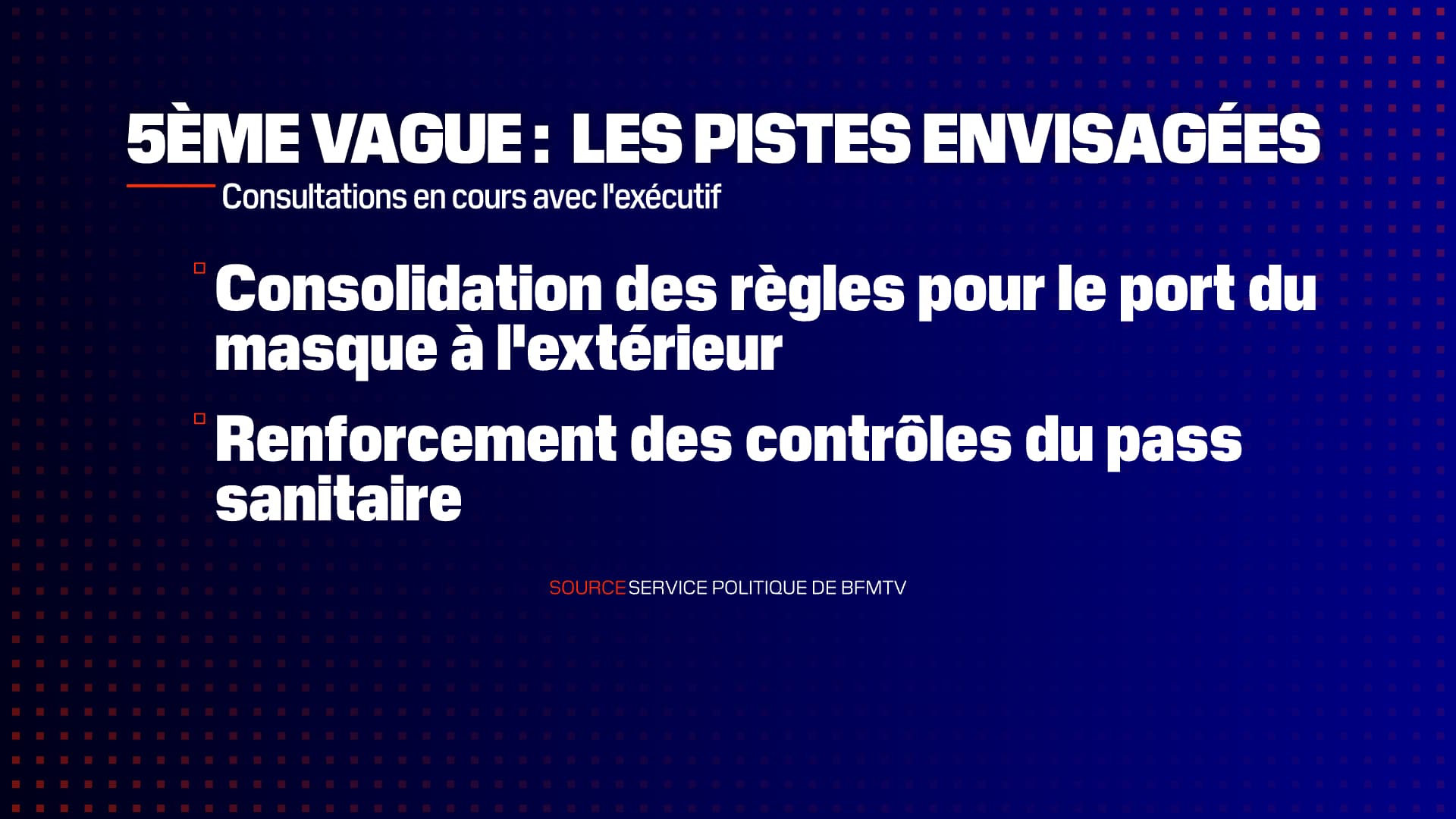 Les pistes envisagées par le gouvernement.