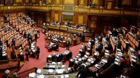 Vue du Sénat italien lors d'un débat sur l'union civile des couples homosexuels, le 25 février 2016. (Photo d'illustration)