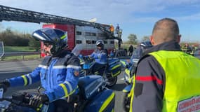 Un accident sur l'A43 près de Lyon, le 8 novembre 2023.