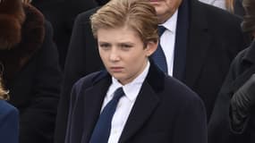 Barron Trump lors de l'investiture de son père le 20 janvier 2017. 