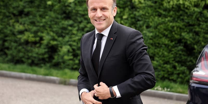 Emmanuel Macron à l'École européenne de Strasbourg, dans le Bas-Rhin, le 26 avril 2024