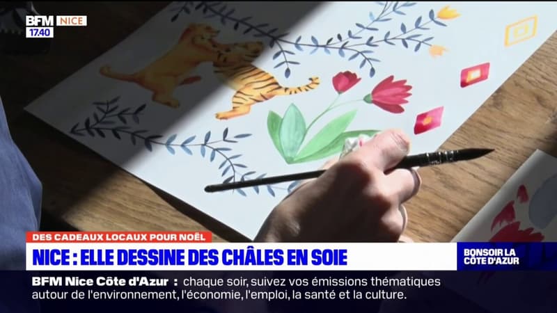 Une idée de cadeau local: des châles en soie niçois