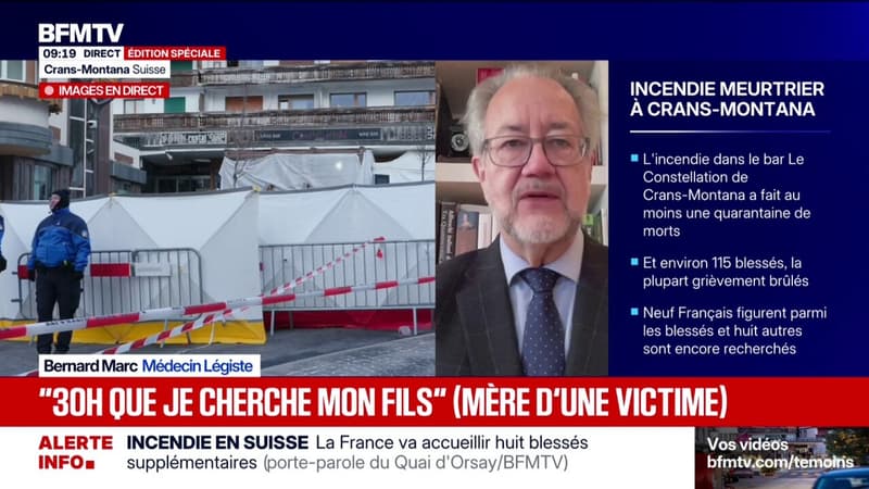 Incendie à Crans-Montana: "L'identification va être très difficile, compte tenu de la destruction des corps", explique le médecin légiste Bernard Marc