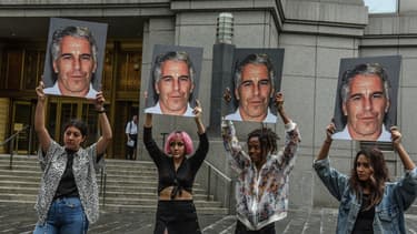 Une manifestation contre les agissements de Jeffrey Epstein.