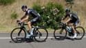 Kenny Elissonde derrière Chris Froome