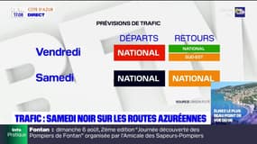 Trafic sur la Côte d'Azur: un week-end chargé, la journée de samedi classée noire