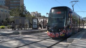 Un tramway à Aubagne en mars 2025.