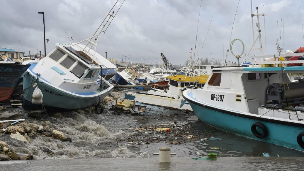 Les dégâts de l'ouragan Béryl à la Barbade, le 1er juillet 2024 Les dégâts de l'ouragan Béryl à la Barbade, le 1er juillet 2024