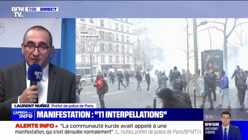 Rassemblement en soutien à la communauté kurde: les personnes interpellées "étaient des gens qui participaient à la manifestation", affirme Laurent Nuñez
