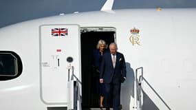 Charles et Camilla arrivant à Rome pour une visite d'Etat en Italie, le 7 avril 2025.