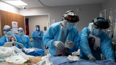 Une unité de soins intensifs du Covid-19 à Houston (Texas, Etats-Unis) le 14 novembre 2020