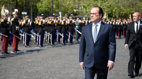 François Hollande lors de la commémoration du 8 mai 1945, ce dimanche à Paris. 