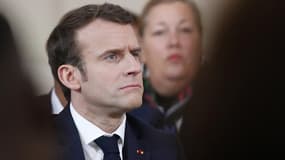 Le président Macron lors d'une rencontre avec des élus de l'outre-mer, à Paris, dans le cadre du grand débat national, le 1er février 2019.