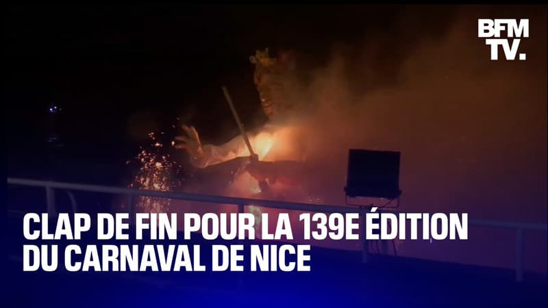 Roi brûlé, feux d'artifice...Clap de fin pour la 139e édition du carnaval de Nice célébrant la pop culture