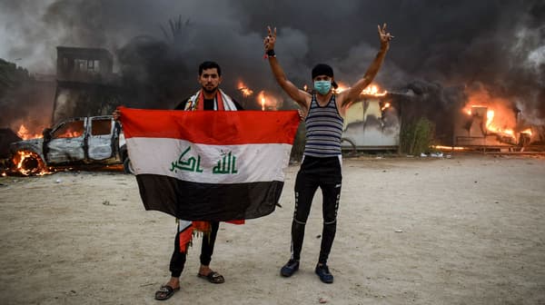 Manifestation contre la classe politique irakienne à Nasiriyah, le 25 octobre 2019 Manifestation contre la classe politique irakienne à Nasiriyah, le 25 octobre 2019