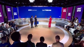 Jean-Christophe Tortora et Arnaud de Courcelles présentent le pôle BFM Business et La Tribune