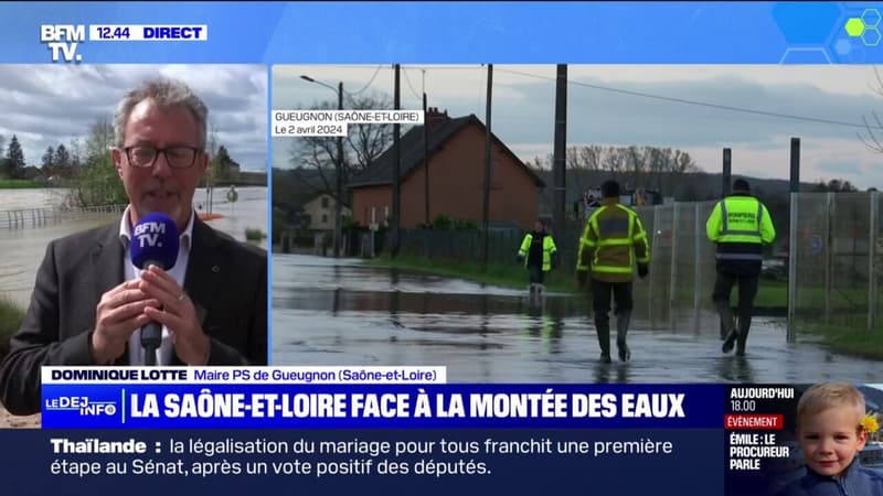 Dominique Lotte (maire PS de Gueugnon en Saône-et-Loire): La décrue s'amorce seulement, c'est très limité