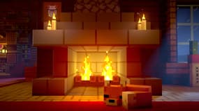 Le feu de cheminée virtuel version Minecraft