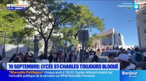Mouvement du 10 septembre. Le Lycée Saint-Charles à Marseille (1e) est toujours bloqué
