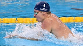 Léon Marchand pendant sa finale du 200m brasse, sa dernière du week-end à Shanghai, le 20 octobre 2024