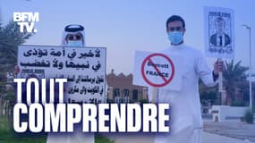Deux personnes manifestent contre Macron et la France au Koweït, samedi 24 octobre 2020