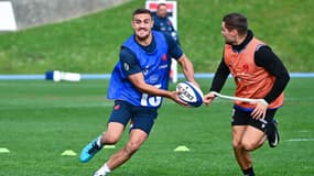 Melvyn Jaminet à l'entraînement du XV de France