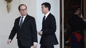 François Hollande et Manuel Valls le 17 février 2016 à l'Elysée.