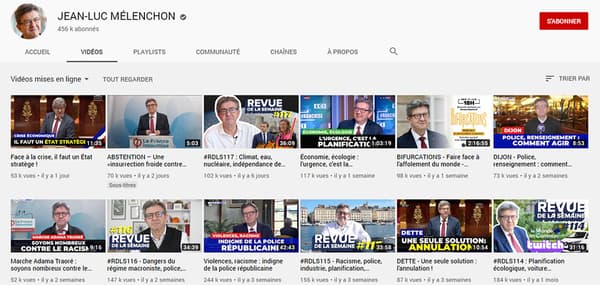 Jean-Luc Mélenchon, parlementaire le plus suivi sur YouTube Jean-Luc Mélenchon, parlementaire le plus suivi sur YouTube