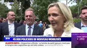 "Avec 45.000 policiers et gendarmes sur le terrain heureusement que ça s'est bien passé": Marine Le Pen au sujet de la nuit du 13 au 14 juillet