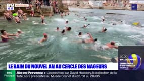 Marseille: bain du nouvel pour les membres du Cercle des nageurs 
