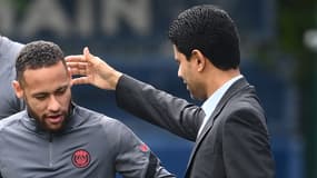 Neymar et Nasser Al-Khelaïfi au PSG en septembre 2021