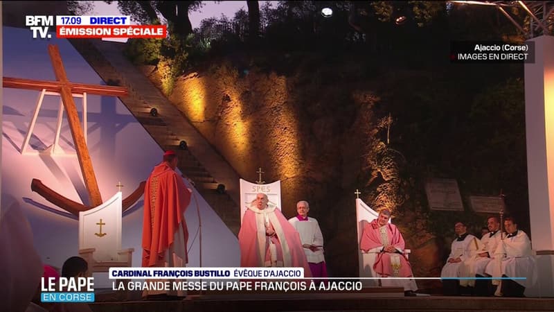 Pape François en Corse: le cardinal François Bustillo, évêque d'Ajaccio, remercie les organisateurs et les bénévoles