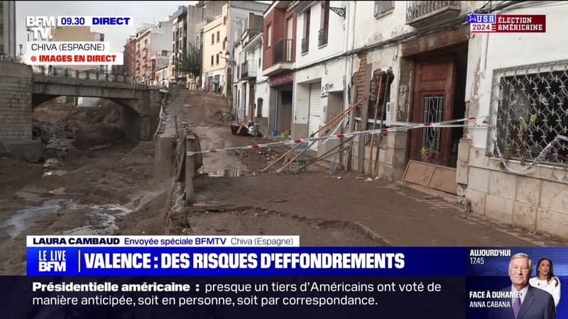 Une semaine après les inondations en Espagne, des immeubles menacent de s'effondrer