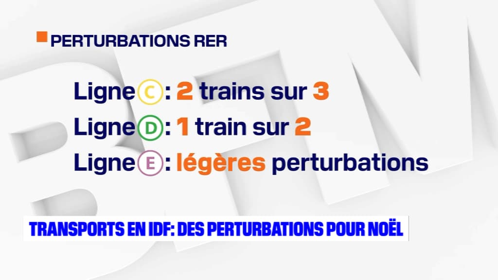 Les lignes C,D et E sur RER seront perturbées jusqu'au 26 décembre.