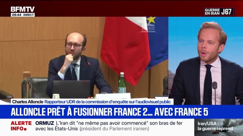 Audiovisuel public: Charles Alloncle (UDR) explique pourquoi il recommande de fusionner France 2 et France 5