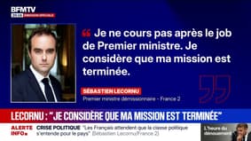 Sébastien Lecornu assure qu'il ne "court pas après le job" et estime que sa "mission est terminée"