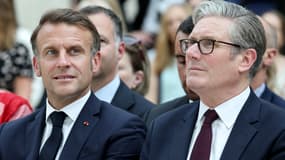 Le Premier ministre britannique Keir Starmer et le président français Emmanuel Macron à Londres, le 9 juillet 2025.